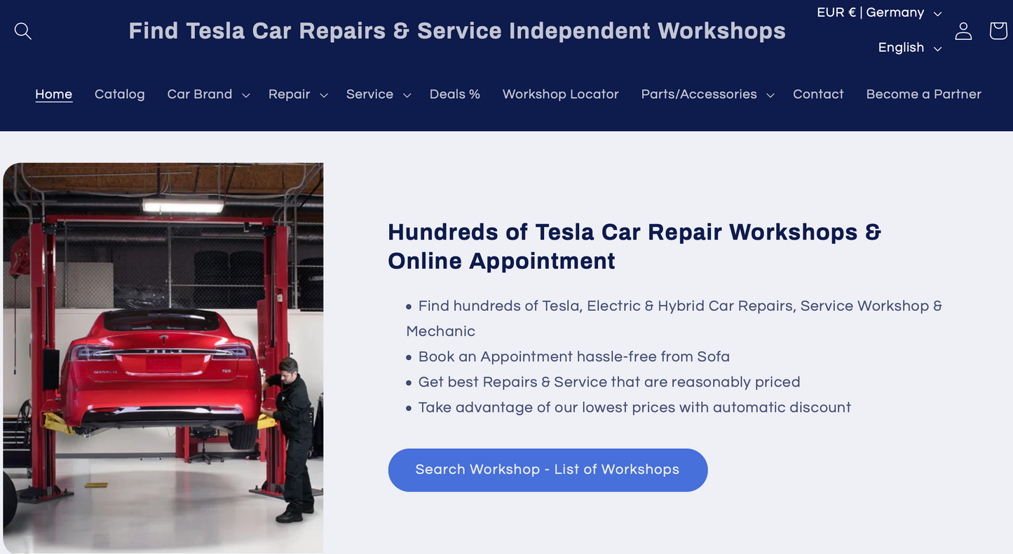 Tesla Repair, Service in Independent Workshop - Appointment request