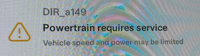 Tesla "Powertrain requires service" (Remote diagnosis and support to clear alert)