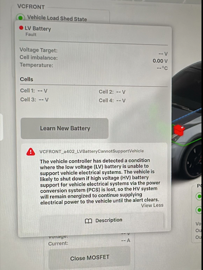 Clsoe Tesla 16V Low Voltage Battery "MOSFET"