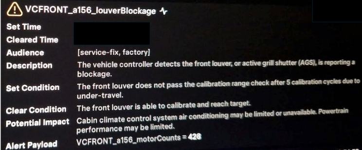 Fix Tesla "VCFRONT_a156" Alert