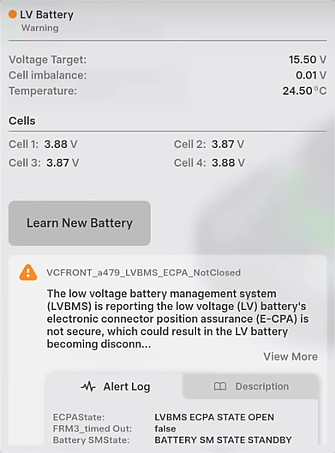 Remote Fix Tesla "VCFRONT_a479" alert