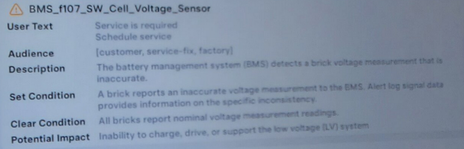 Fix Tesla BMS_w107 "Service is required" Alert