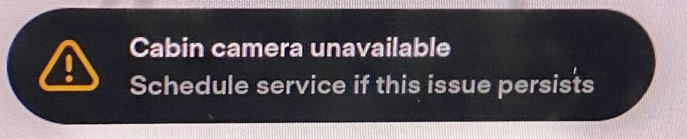 Fix Tesla "Cabin Camera Unavailable" Alert