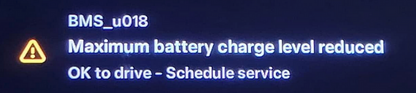 Fix Tesla "Maximum battery charge level reduced" Alert