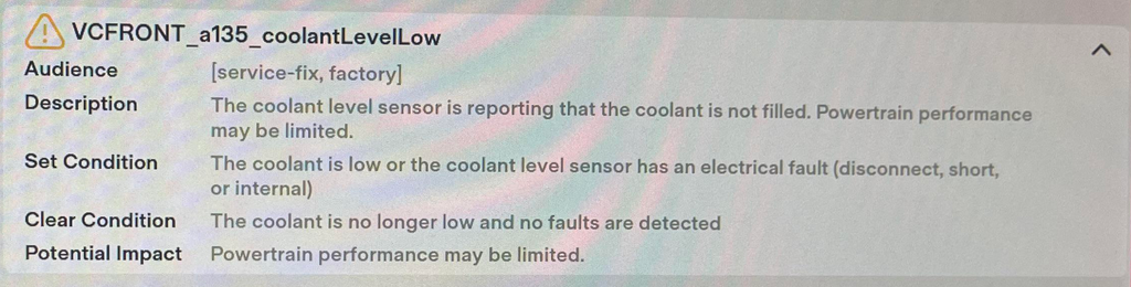 Fix Tesla "Vehicle coolant Level is Low" Alert